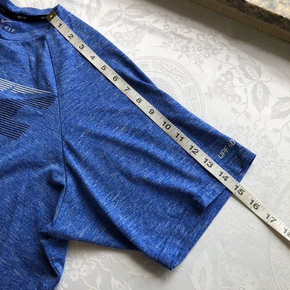 Nike Blue Dri-Fit Shirt Men’s Size XL Front Logo Short Sleeves Activewear Top - Picture 9 of 14
